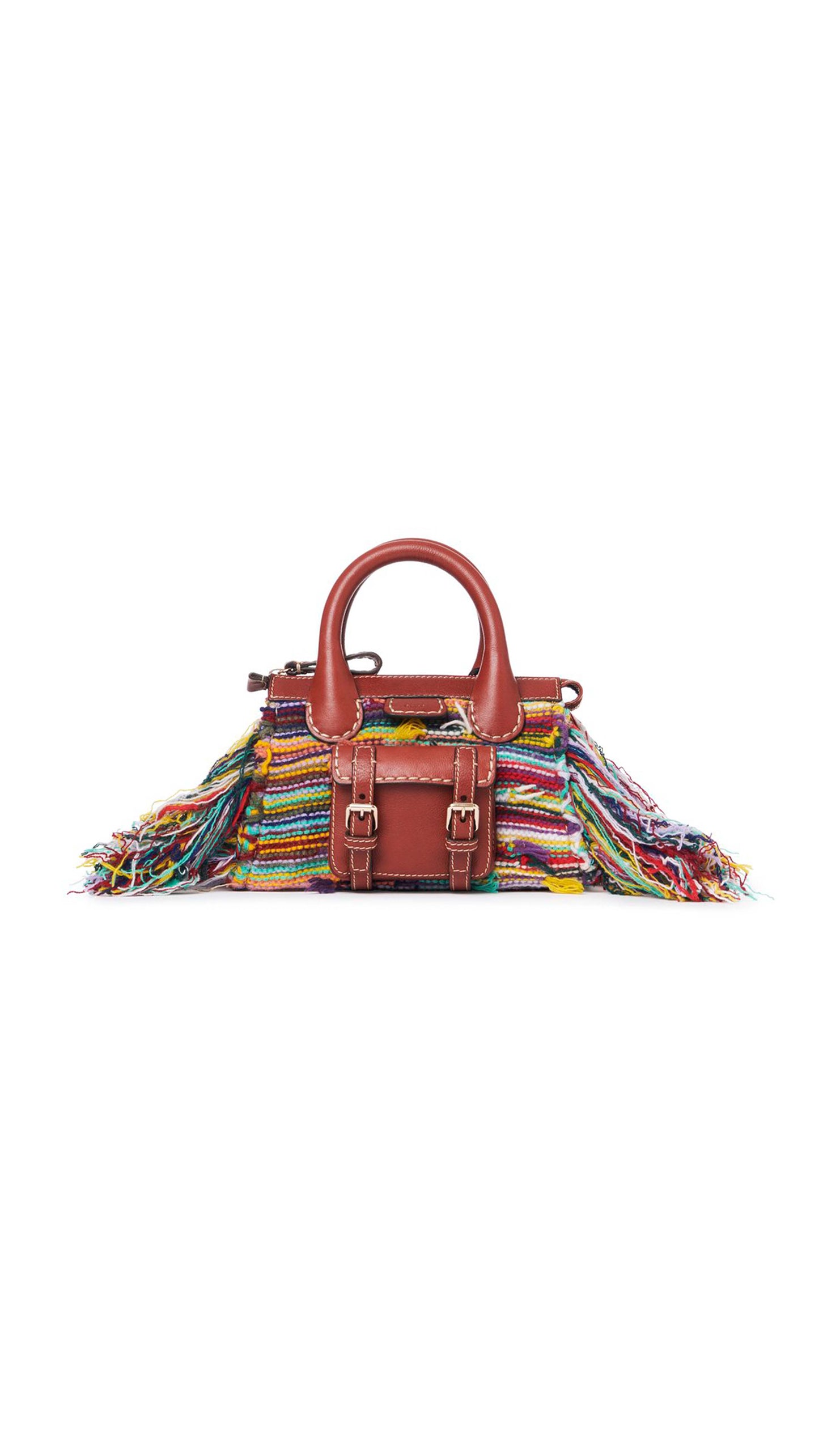 Edith Mini Bag in Recycled Cashmere Knit & Buffalo Leather - Multicolor