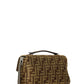 FF Tapestry Baguette Chain Midi Bag - Brown