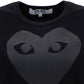 Tonal Heart Print T-shirt - Black