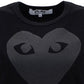 Tonal Heart Print T-shirt - Black