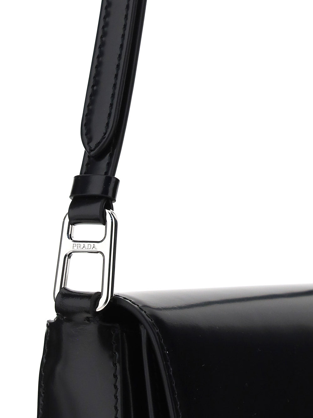 Brushed Leather Shoulder Bag - Black