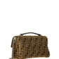 FF Tapestry Baguette Chain Midi Bag - Brown