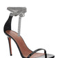 Giorgia Crystal Ankle Wrap Sandal - Black