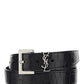 Monogram Belt In Matte Crocodile Embossed Leather - Black