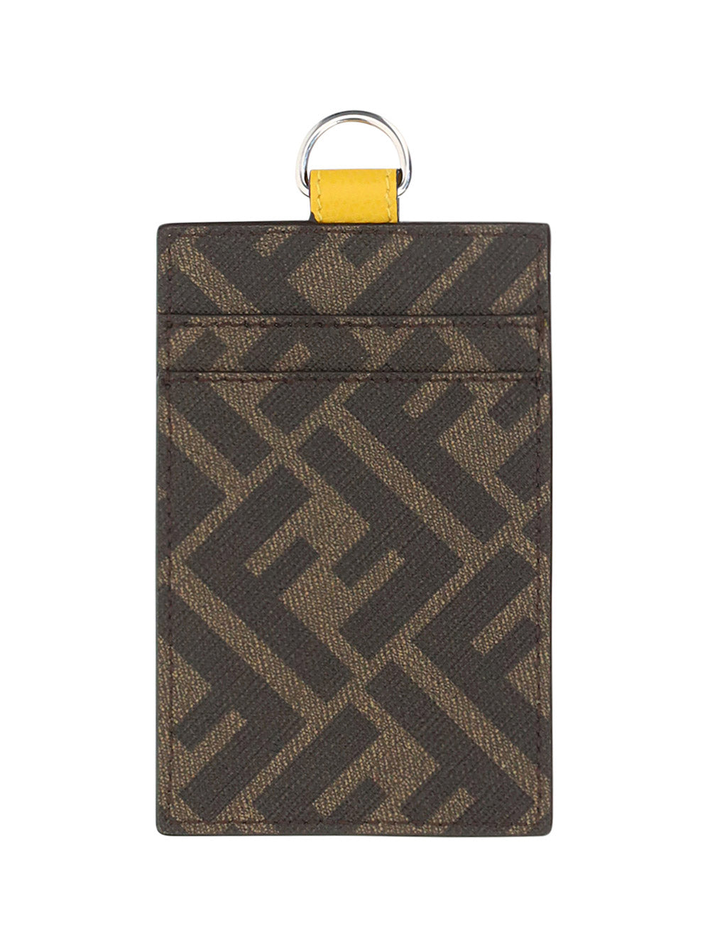 Fabric Card Holder - Yellow / Brown