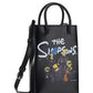 The Simpons TM &© 20TH Television Mini Shopping Bag In Shiny Calfskin - Black