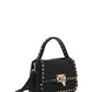 Small Rockstud Grainy Calfskin Handbag - Black
