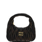 Miu Wander Matelassé Nappa Leather Mini Hobo Bag - Sand/Coffee