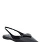 Brushed Leather Slingback Ballerinas - Black