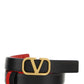 Reversible Vlogo Signature Belt In Shiny Calfskin 20MM - Black / Red