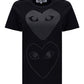 Tonal Heart Print T-shirt - Black.