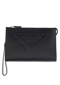 Saffiano leather pouch - BLack