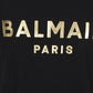 Cotton T-shirt With Paris Logo Print - Black / Gold