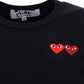 Double Heart T-shirt -  Black