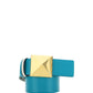 Reversible One Stud Belt In Calfskin 40MM - White / Blue