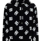 Jersey Hoodie with All-over DG Print - Black/White