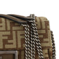FF Tapestry Baguette Chain Midi Bag - Brown