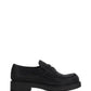 Chocolate Satin Loafers With Crystals - Black