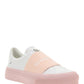 Sneakers In Leather With Givenchy Webbing - White / Powder Pink