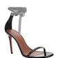 Giorgia Crystal Ankle Wrap Sandal - Black