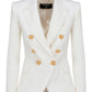 Grain de Poudre Double-Breasted Jacket - White.