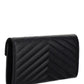 Cassandra Matelasse Large Flap Wallet In Grain De Poudre Embossed Leather - Black