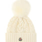 Beanie With Pom Pom - White.