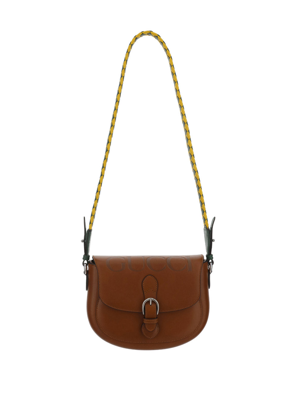 Small Shoulder Bag with Logo - Brown