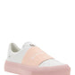 Sneakers In Leather With Givenchy Webbing - White / Powder Pink