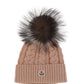 Beanie With Pom Pom - Blush Pink