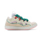 Leather Curb Sneakers - Pink / Turquoise
