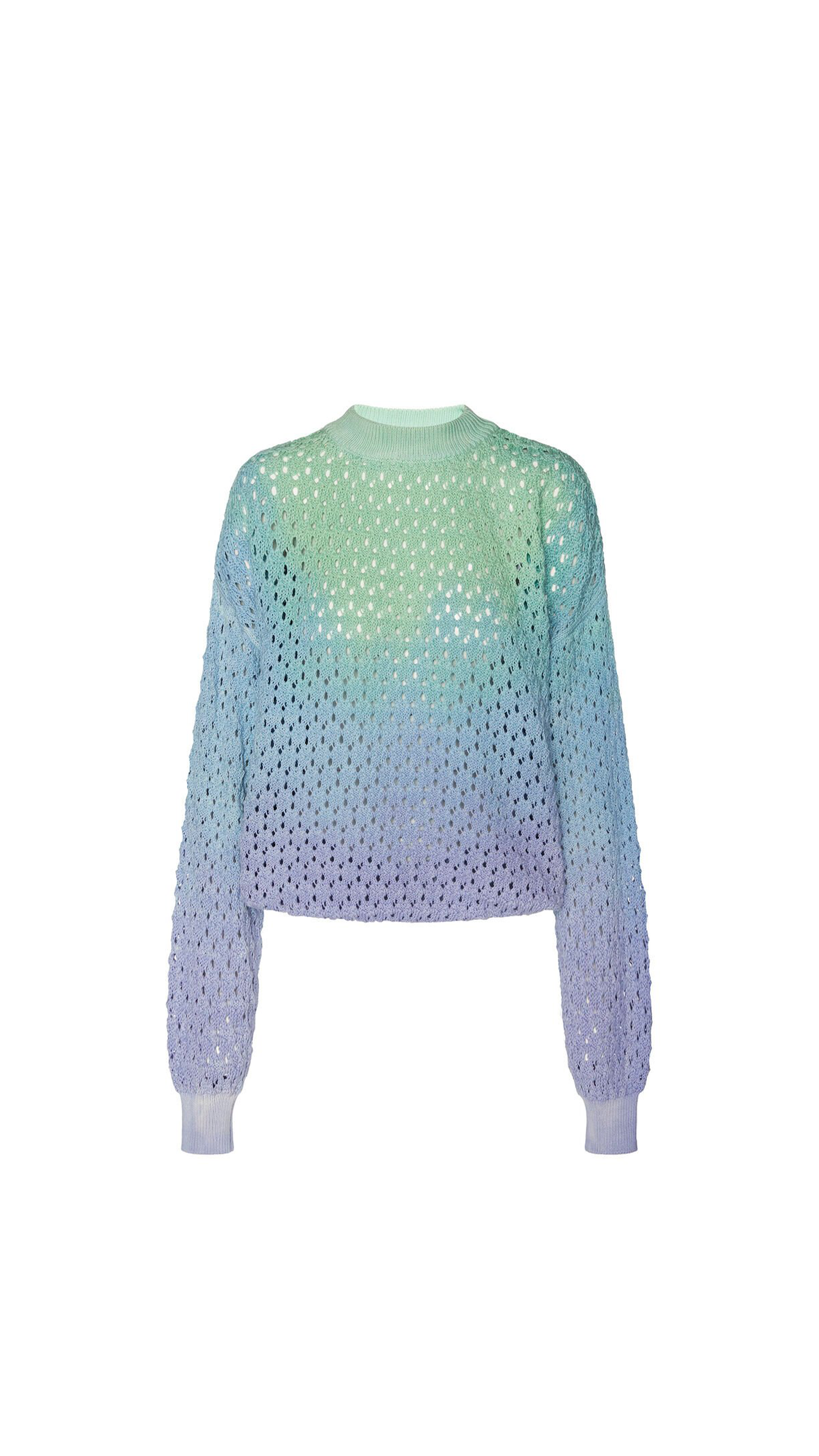 Tie-dye Sweater in Cotton Crochet - Violet / Blue