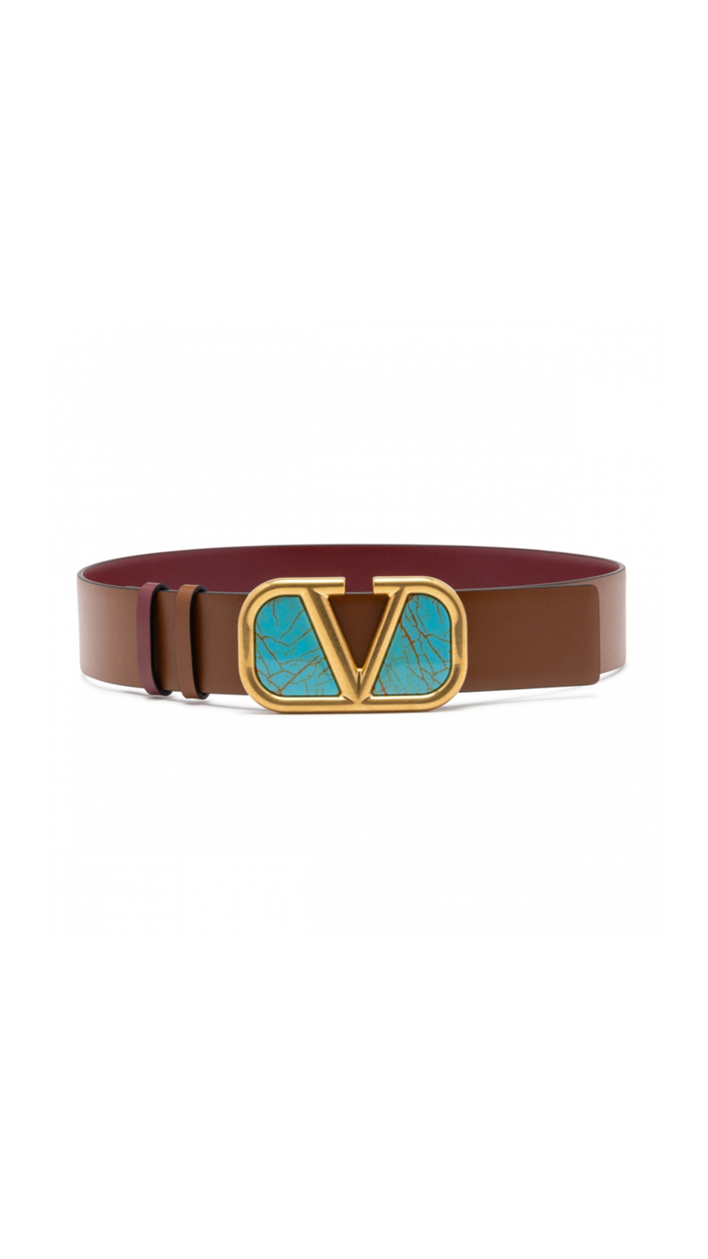 VLogo Belt With Inserts - Brown / Blue