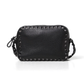 Small Rockstud Calfskin Crossbody Bag with Tonal Studs - Black