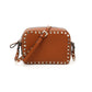 Small Rockstud Calfskin Crossbody Bad - Tan.