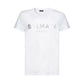Cotton T-shirt With Paris Logo Print - Silver / White