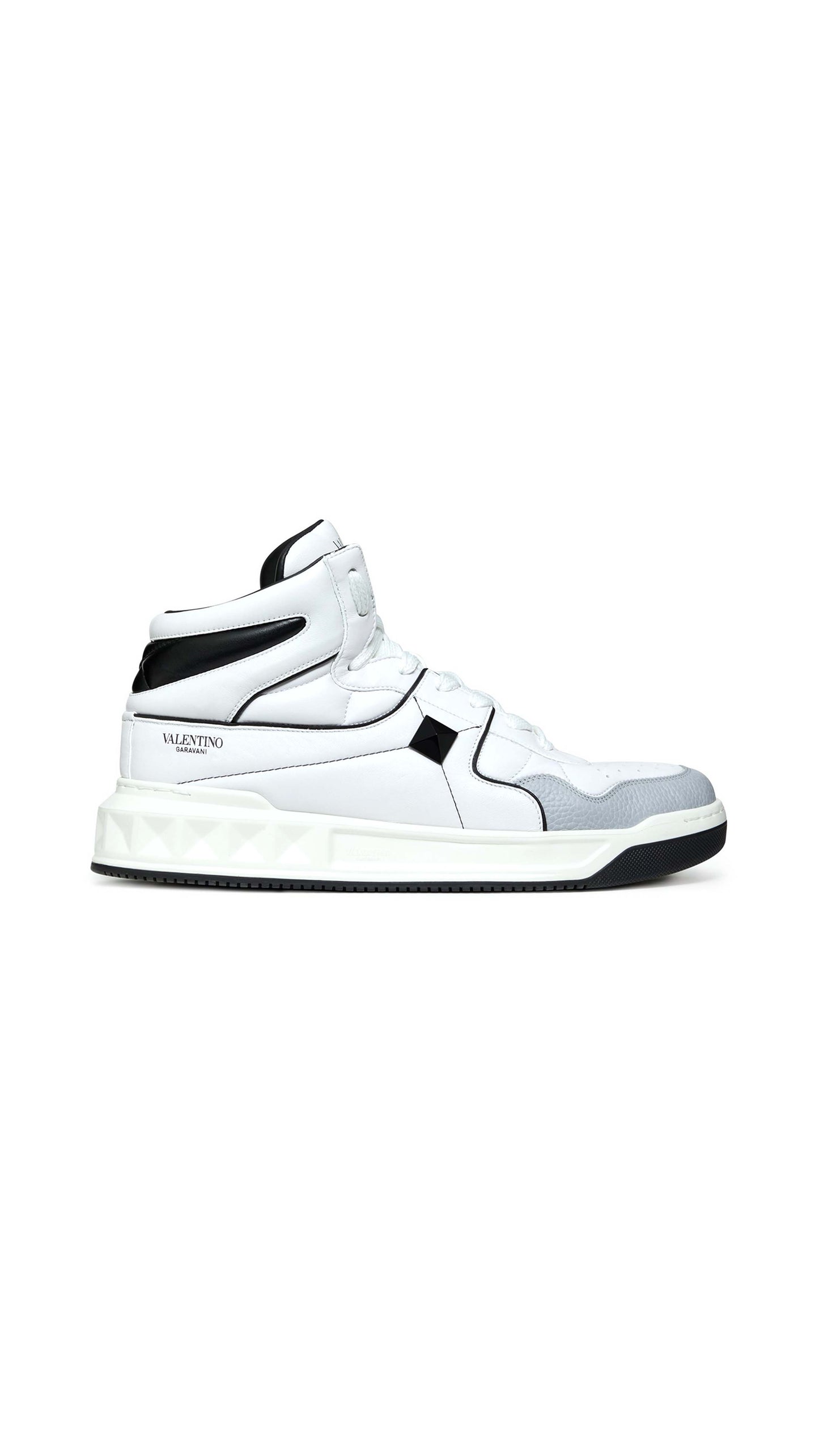 ONE STUD Mid-Top nappa Sneaker - White