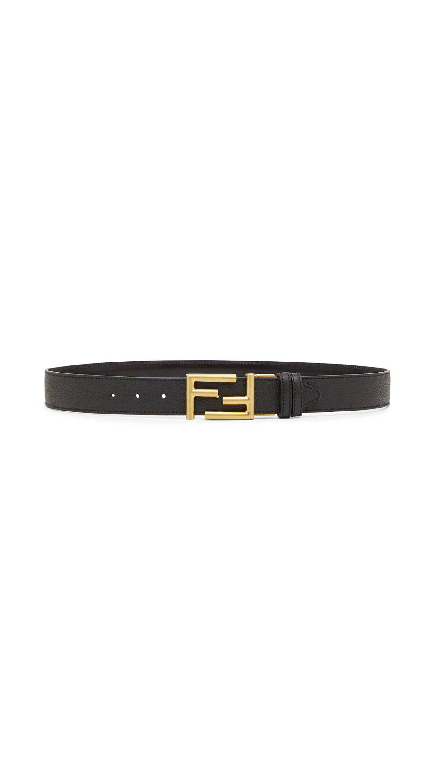 Roman Leather Belt - Black/Gold