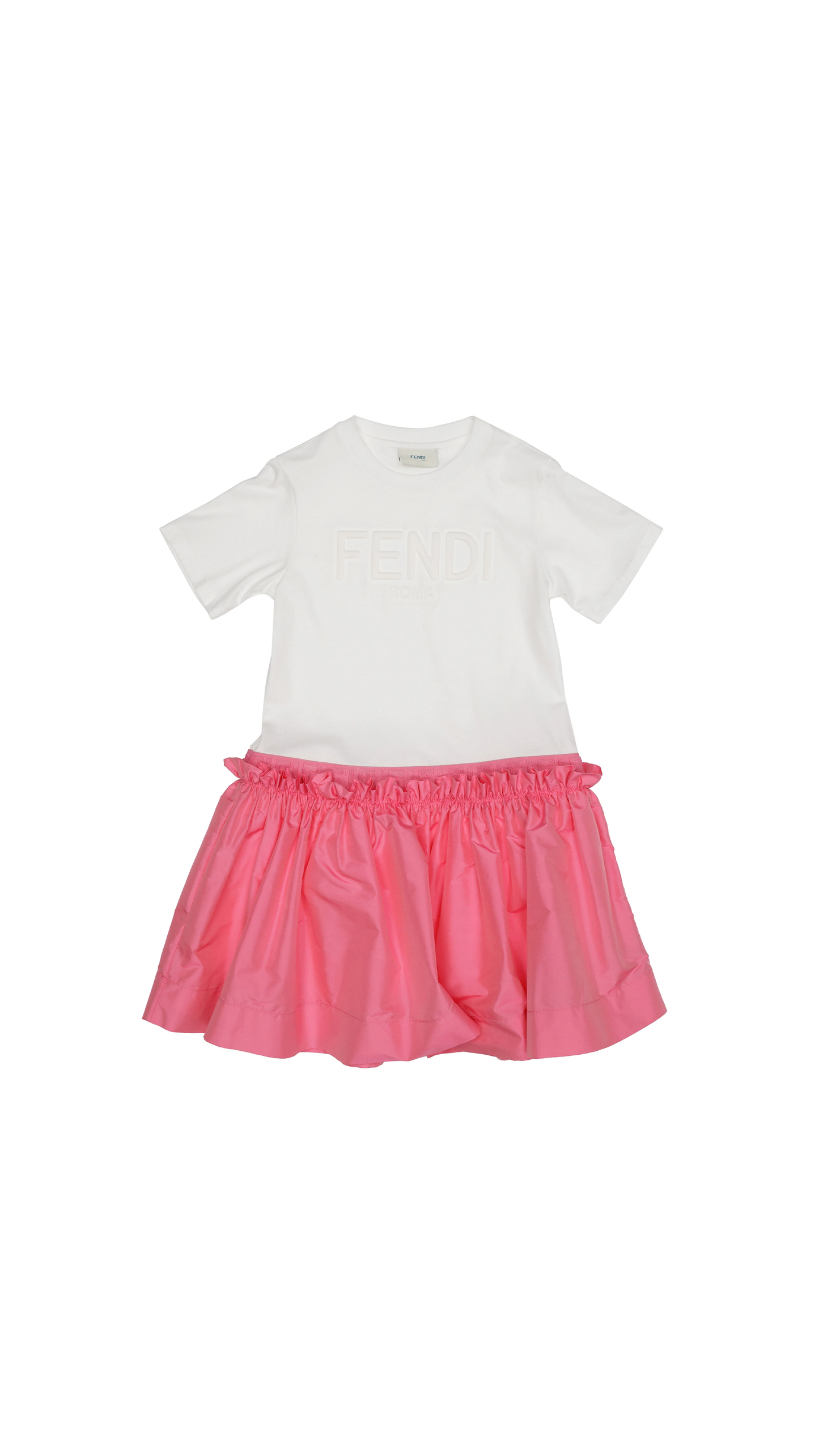 Taffeta Junior Dress - White / Pink