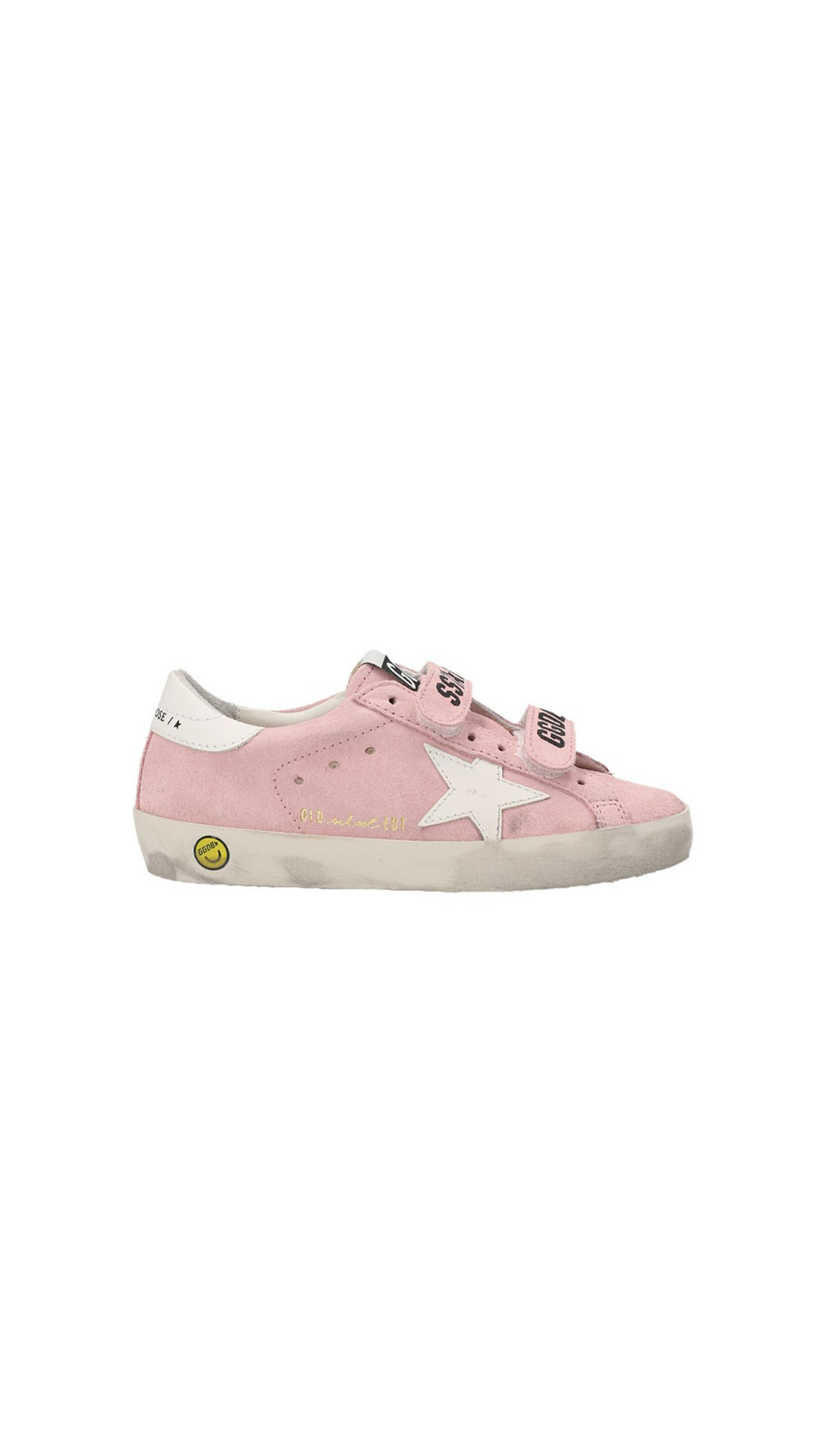 Old School Sneakers With Velcro Closure - Pink
