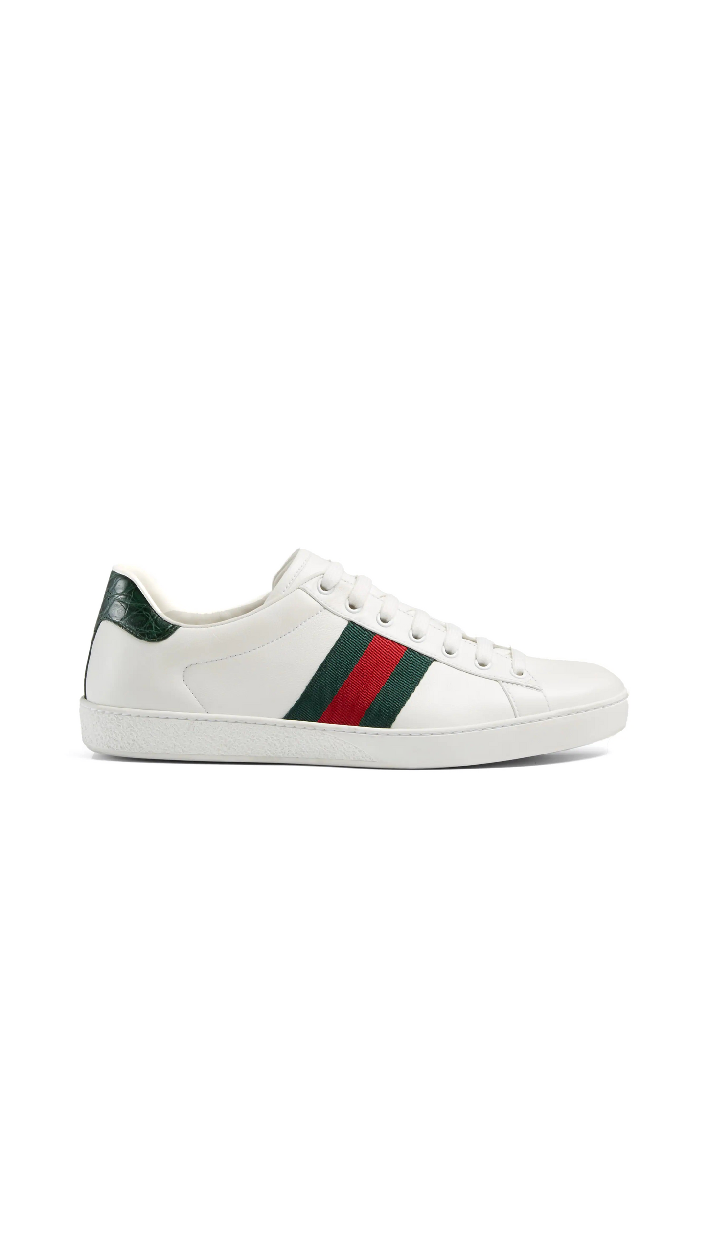 Ace Leather Sneaker - White / Green / Red