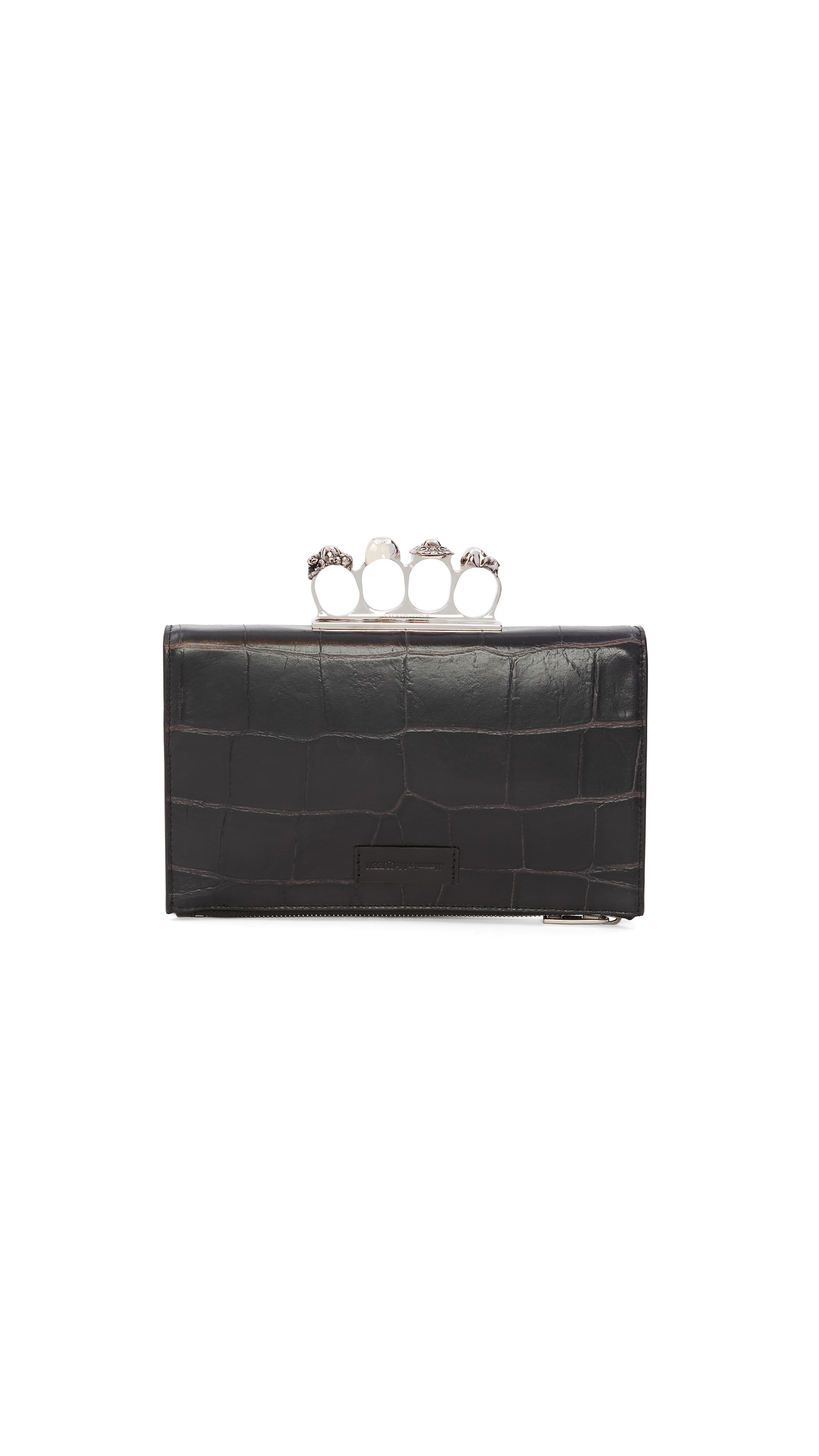 Small Four-ring Zip Pouch - Black