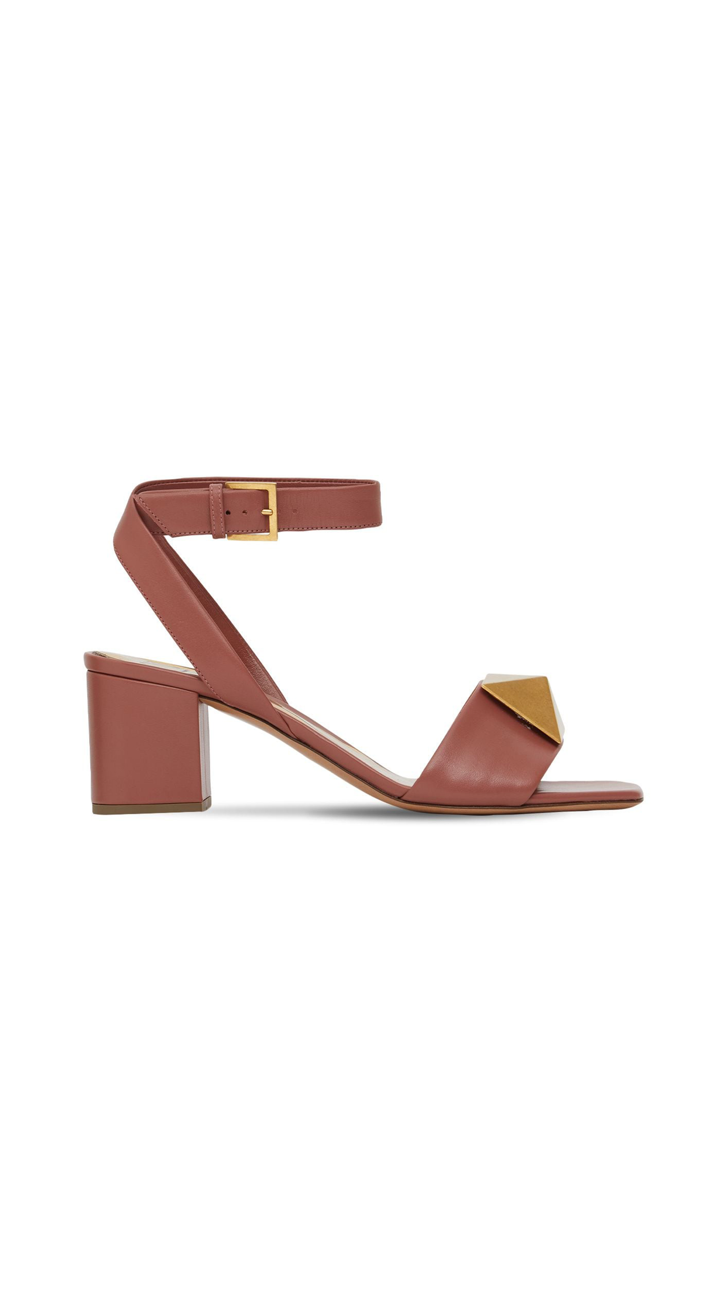 One Stud Sandal in Calfskin With Maxi Stud - Gingerbread