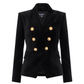 Velvet Jacket With Double-Buttoned Fastening - Black