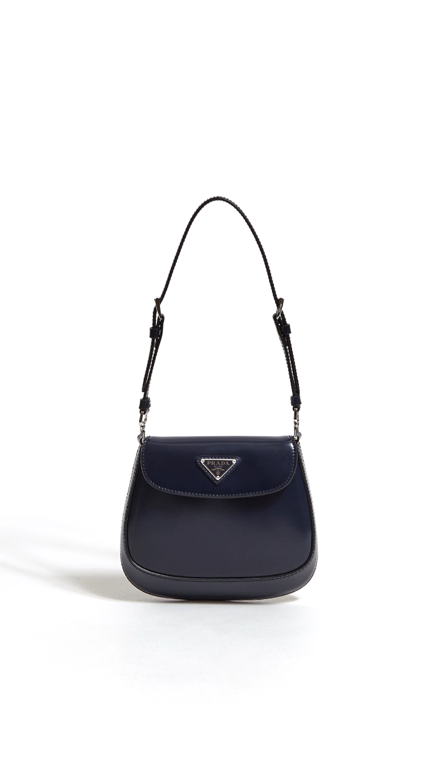 Prada Cleo Brushed Leather Mini Bag - Midnight Blue