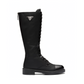Brushed Leather and Re-Nylon Boots - Black