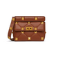 Medium Roman Stud The Shoulder Bag Grainy Calfskin - Saddle Brown