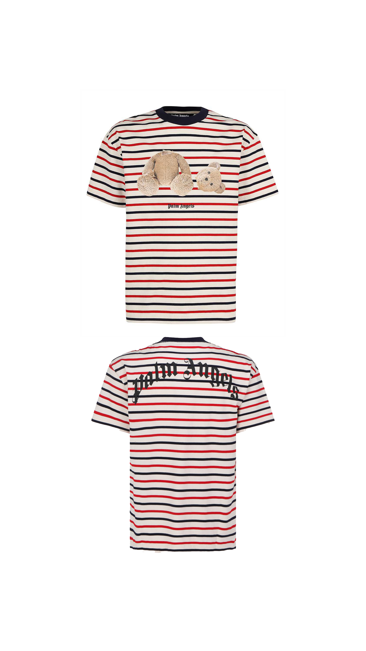 Bear Striped T-Shirt - White / Blue