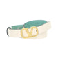 Reversible Vlogo Signature Belt In Shiny And Metallic Calfskin 20MM - White / Mint