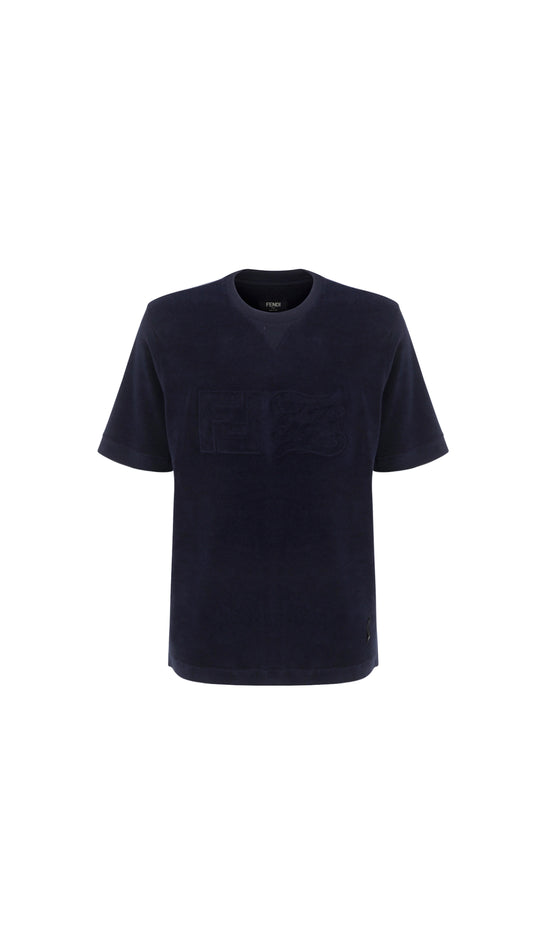 Terry Cotton T-Shirt - Navy
